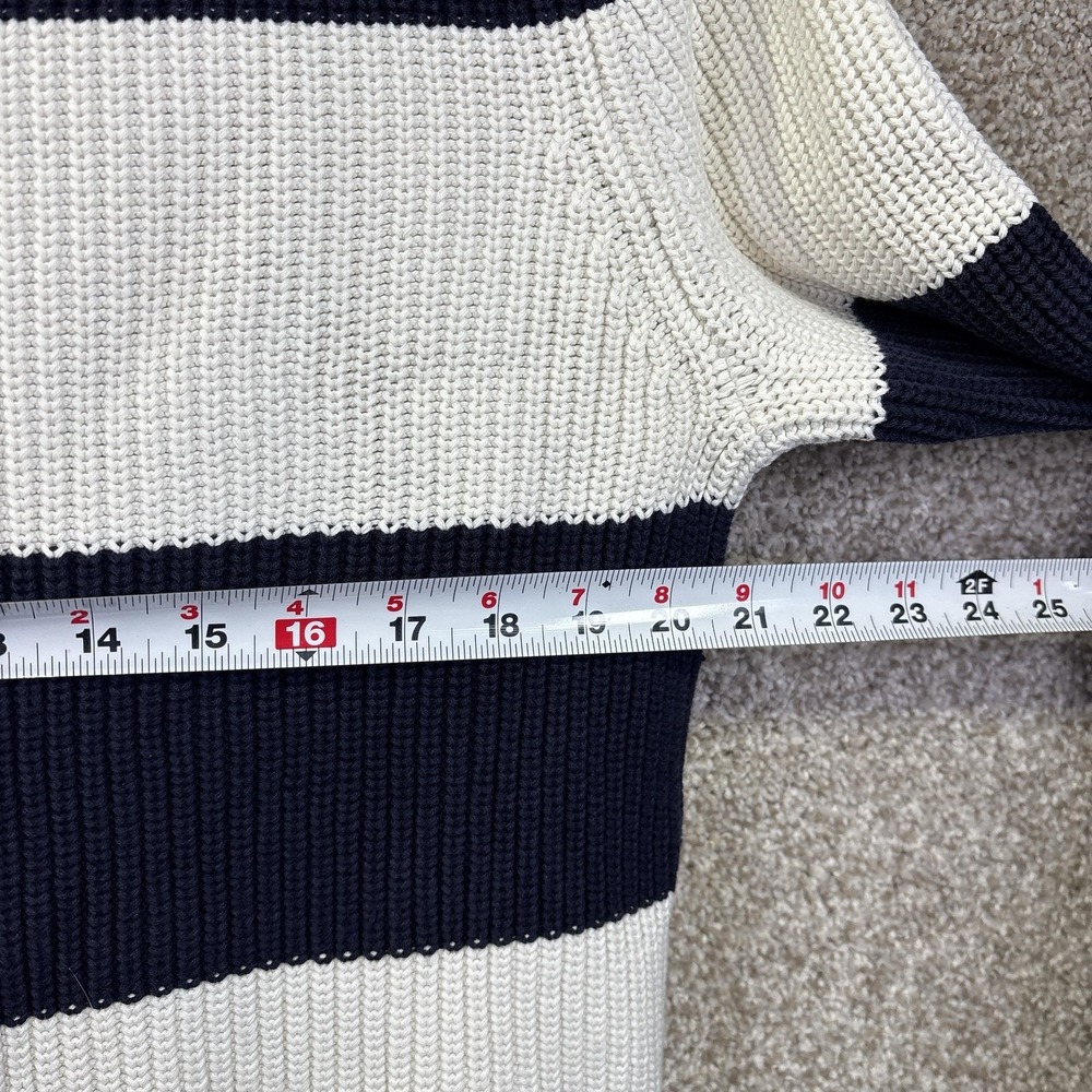 Lauren Ralph Lauren Sweater Womens Medium Navy White Stripe Boat Neck Pullover - Picture 3 of 6